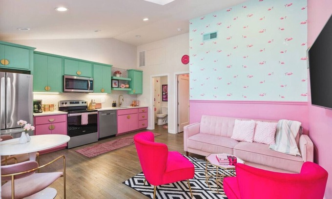 Greenwood Condo | Barbie Dream Condo - Near Restaurants, Coffee & Bar