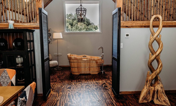Sugar Grove Cabin | Barn Vibes: Hot Tub, Tube Slide, Fishing Pond & Petting Zoo?