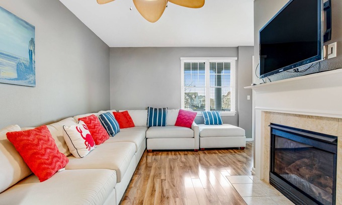 Sun Ridge House | Bayside Resort townhouse with fireplace, pool, basketball, and tennis court