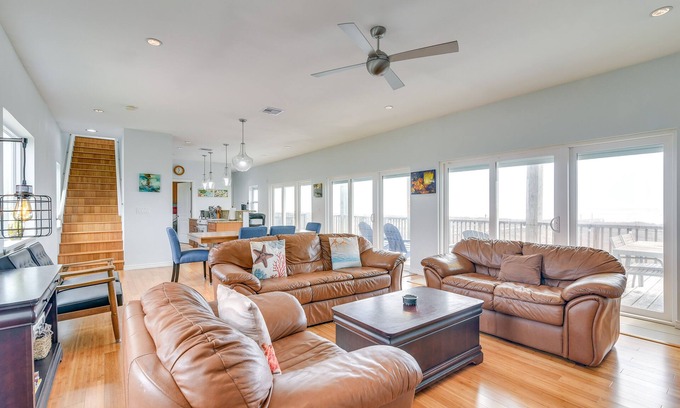 Freeport House | BBQs + Decks: Oceanfront Surfside Beach Home