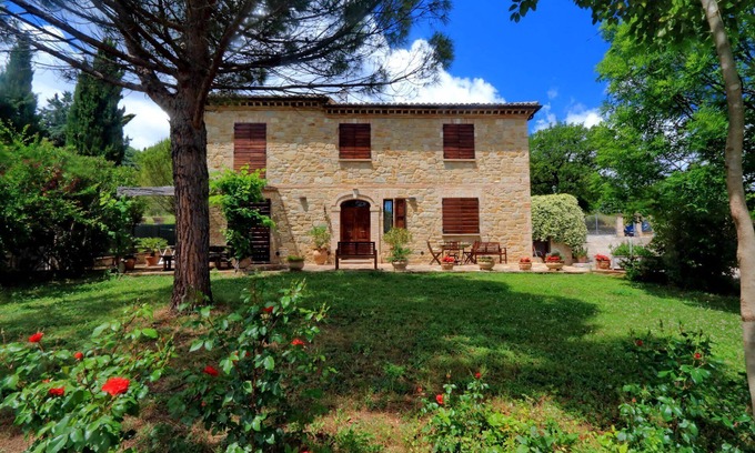 San Severino Marche House | Be delighted by the view from the swimming pool! A well restored house with garden, comforts.and l