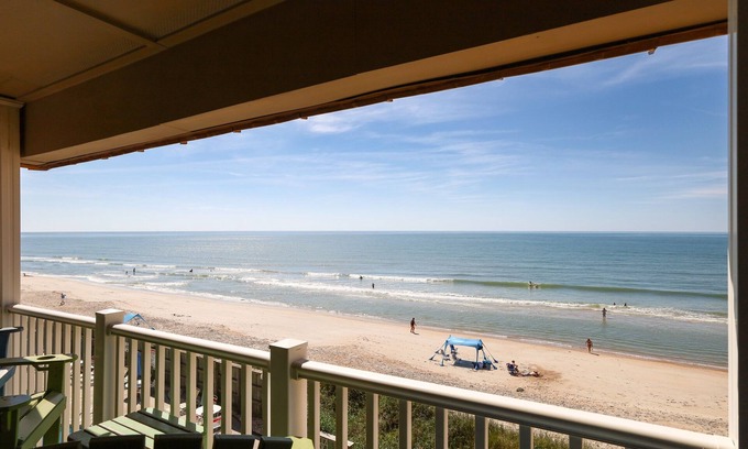 Sneads Ferry Condo | "Beach Blessing" -Oceanfront Fun | Balcony