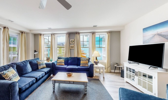Sandbridge Condo | Beach condo with pool views, balcony, outdoor pool & gym