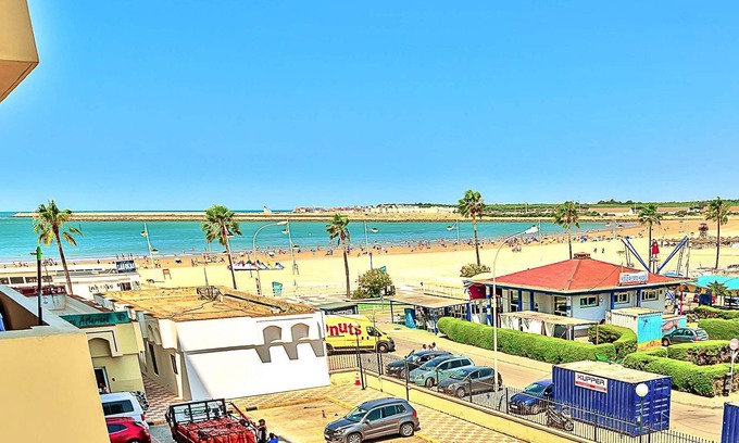 Valdelagrana Apartment | Beachfront 3-BR apartment with sea view and pool view balconies, swimming pools