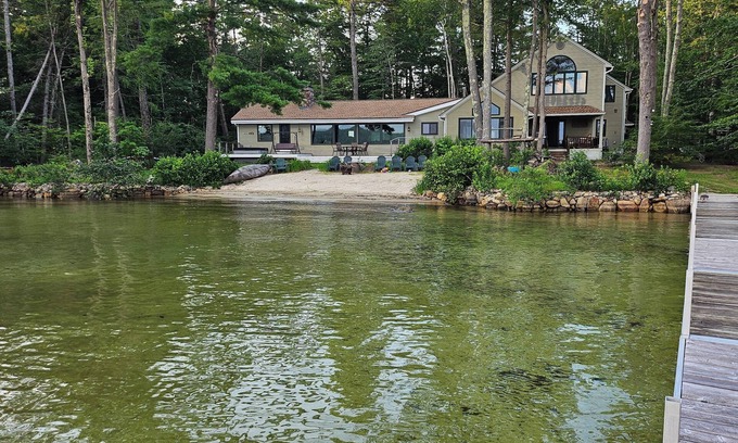 Moultonborough House | Beach House on the Big Lake with 90-foot dock. Bring your boat! New listing!