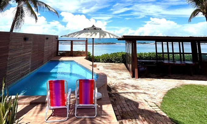 Barra de Sao Miguel House | Beachfront house, right on the sand, in the best location on Barra de São Miguel beach