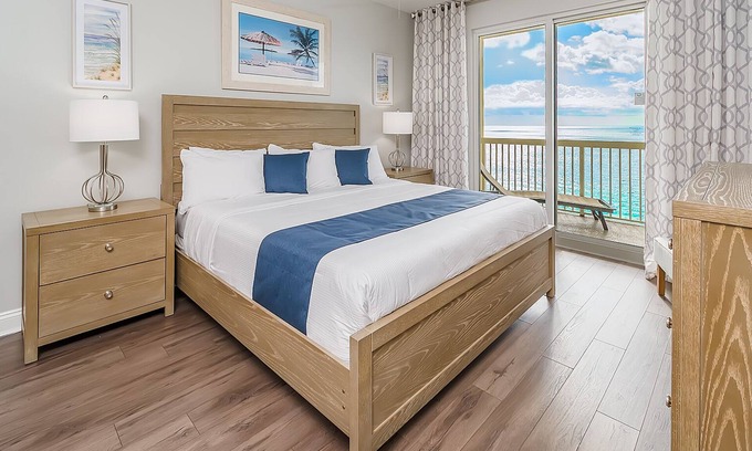 Panama City Beach Condo | Beachfront Calypso-2205W, w/Gulf view BDR, Beach Service, Walk to Pier Park