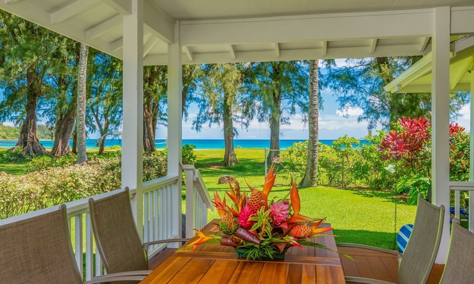 Hanalei House | Beachfront Home + Cottage at Center of Hanalei Bay!