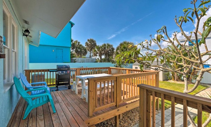New Smyrna Beach House | Beachfront Home Deck with Grill and Ocean Views!