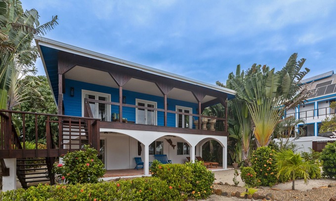 Caribbean Way House | Beachfront home w/ocean view, shared dock/hammocks, partial AC & strong WiFi