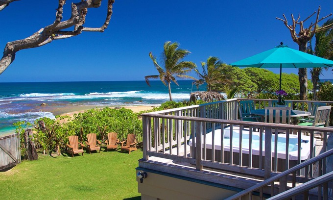 Wainiha House | Beachfront Luxury Home, Panoramic Ocean Views, Walk To Tunnels Beach TVNCU-1214