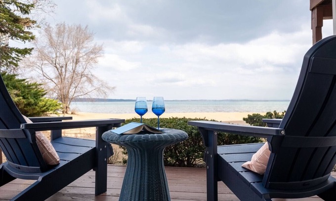 Traverse City Condo | Beachfront Serenity 101|Direct Beach Access |Near Downtown + Tart Trail