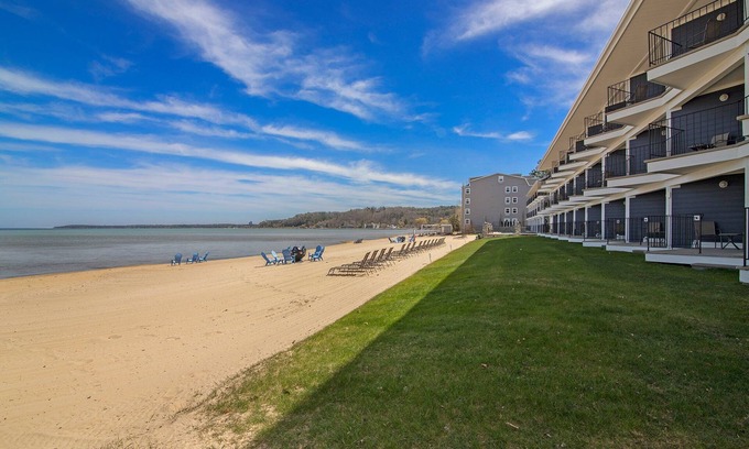 Traverse City Condo | ✵ Beachfront Walkout Condo: Pointes North Resort | 106