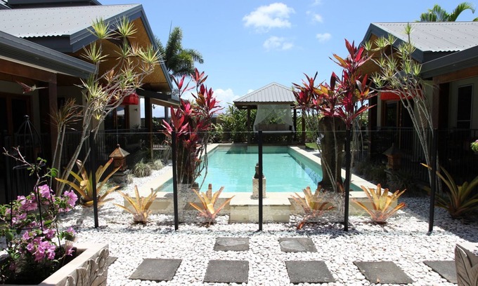 Newell Bed & Breakfast | Beachside Bali inspired tropical retreat with large heated Saltwater pool. n