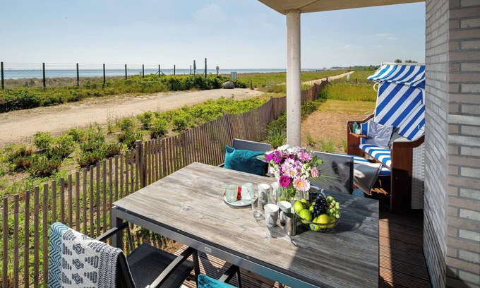 Olpenitz Apartment | "BeachTerraceFour" vacation apartment on the beach with sun terrace, sauna & sea view