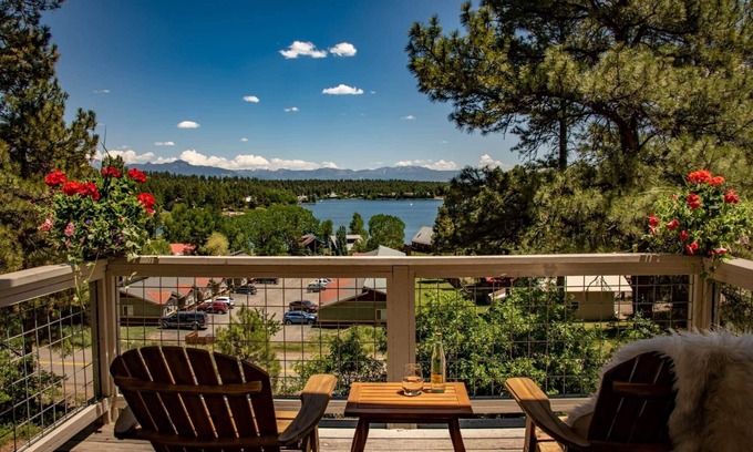 Pagosa Springs House | Bear's Cliff: Stunning Lake and Mountain Views, Wood Stove, Pet-Friendly, Balcony, Garage Parking!