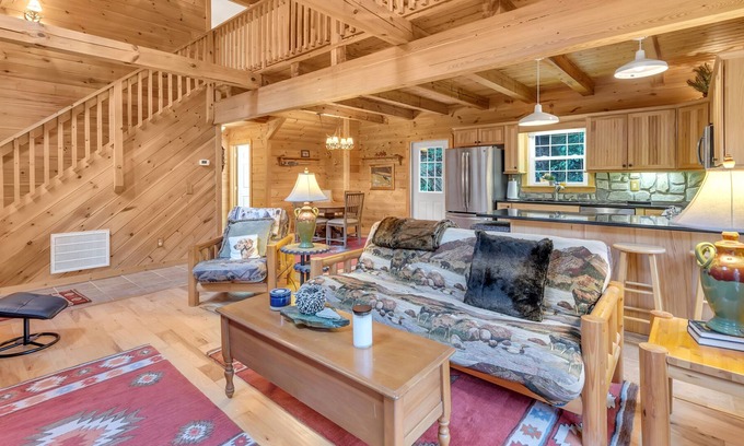 Maggie Valley House | Beautiful 2.5 bedroom/2bathroom with loft home on creek with mountains 43 acres.
