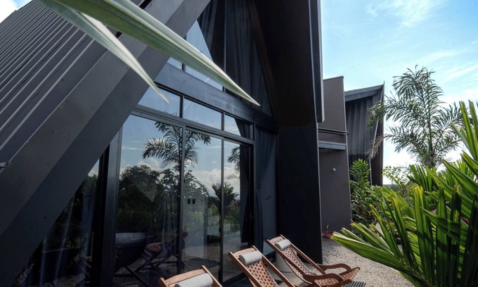 Arenal Hot Springs Cabin | Beautiful A-Frame Cabin w/hot tub Volcano view