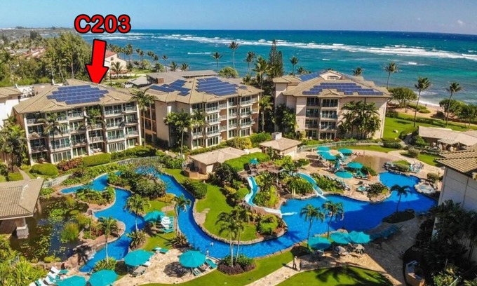 Wailua Condo | Beautiful Air Conditioned 2nd Floor 2 Bedroom w/mountain and slight ocean view