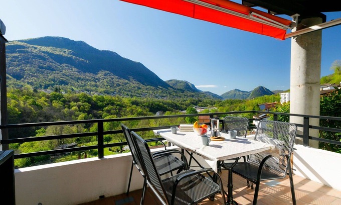 Capriasca Apartment | Beautiful apartment for 4 people with pool, WIFI, TV, patio, panoramic view and parking