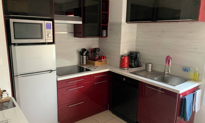 Albertville Apartment | Beautiful apartment T 2 Rez garden with sheltered terrace swimming pool (summer) Fiber
