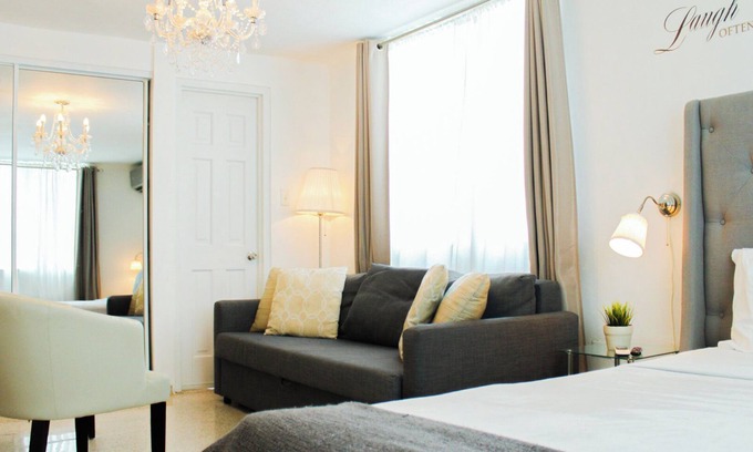 Ponce Centro Apartment | Beautiful Chandeliers, Cozy & Enjoyable Studio - Balcony/FREE WIFI - 202