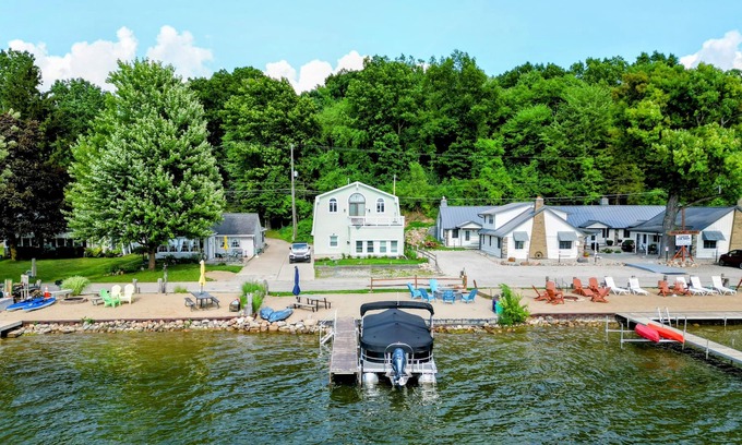 Sand Creek House | Beautiful Evans Lakefront Getaway: Private Beach, Sleeps 10!