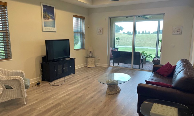 Sun City Center House | Beautiful golf course view. Large kitchen. Open concept living area.
