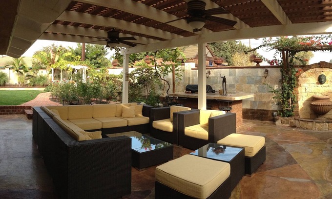 Riverview West House | Beautiful Guest House w/Big Backyard, Patio lounge, Granite BBQ counter/Disney