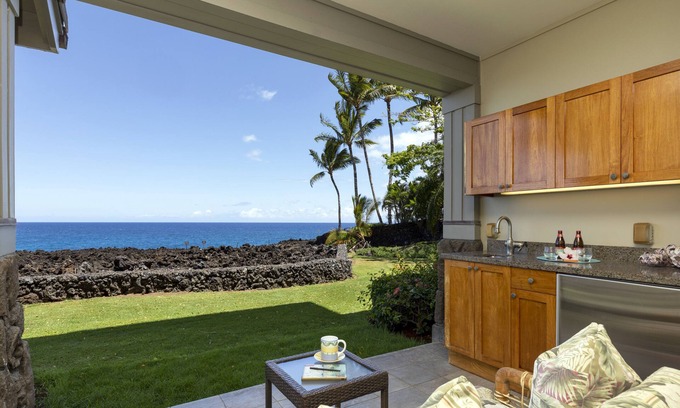 Waikoloa Condo | Beautiful Hali’i Kai 15-C, oceanfront, watch whales from your lanai