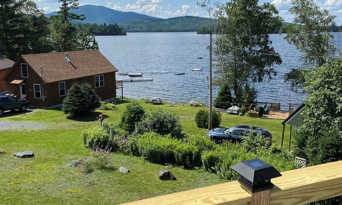 Greenville House | Beautiful lakefront camp with sunset view over big moose mountain