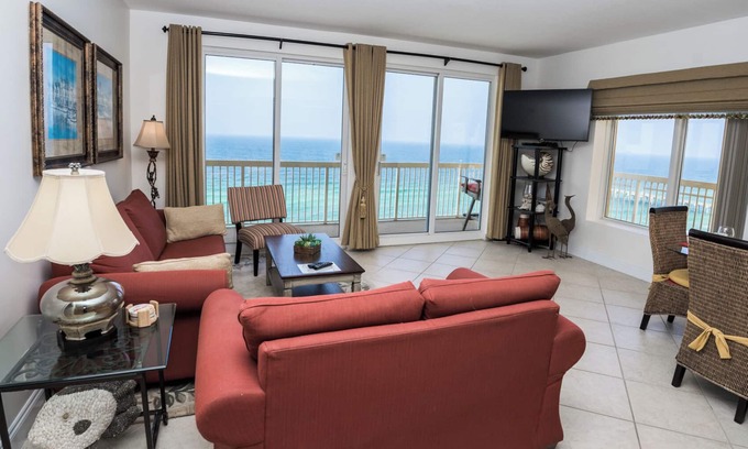 Panama City Beach Condo | BEAUTIFUL OCEAN FRONT CONDO! FREE BEACH CHAIR SERVICE! FREE PARKING SPACE!