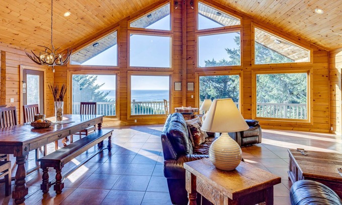 Newport House | Beautiful Ocean Views, Private Forest Setting, Dog Friendly!