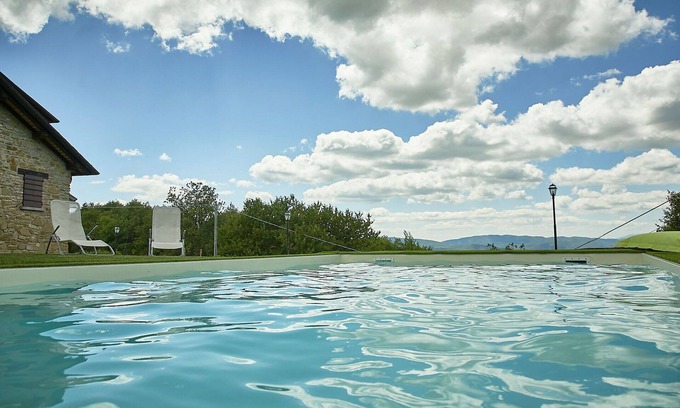 Monte Santa Maria Tiberina Villa | Beautiful private villa with A/C, private pool, sauna, WIFI, TV, patio, panoramic view and parking