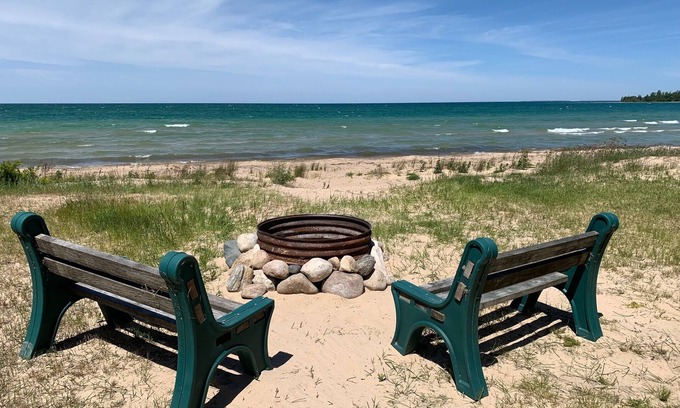 Mackinaw City Cottage | Beautiful Private Sandy Lake Michigan Beach Cottage -WiFi