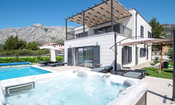 Stankovici Villa | Beautiful Villa Maslina Orebić with pool, jacuzzi, and sauna