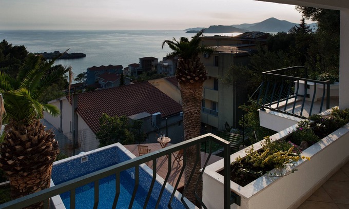 Sveti Stefan Villa | Beautiful VILLA MIA with private pool and sea view
