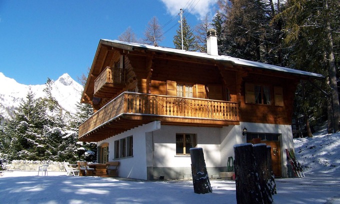 Ovronnaz Ski Chalet | Beautiful Wooden Chalet set in private woodland and garden with stunning views.