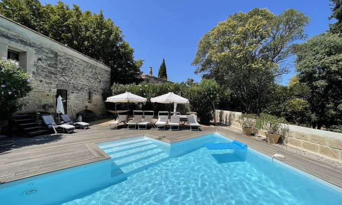 Aigues-Vives House | Beautifully restored wine makers house with private pool and lovely view