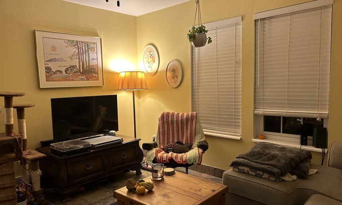 Fort Collins Condo | Bedroom in a cozy home with amenities!