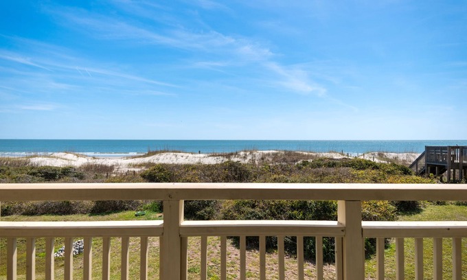 Caswell Beach Condo | Beechouse: Oceanfront Condo with Great Views, Community Pool, Near Golf Course