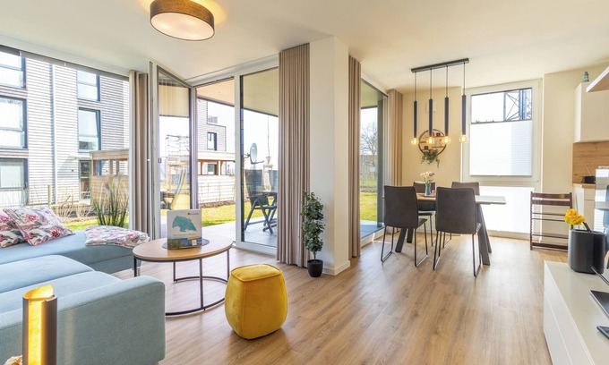 Marienleuchte Apartment | BeltBlick 26 - first floor. Sauna. Sea view. Family time.