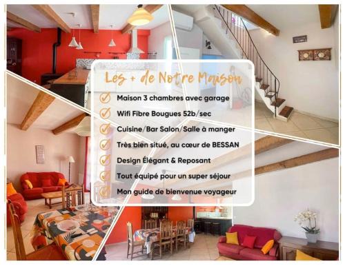Bessan House | Bessan Maison Harmonia 3 ch 6 p garage patio wifi