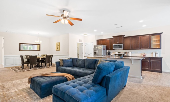 Zebulon House | Blue Mallow retreat with pool access in the heart of Zebulon