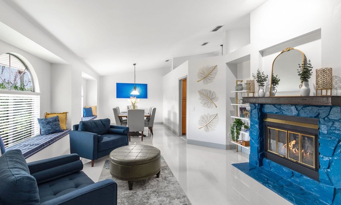 Brandon House | Blue Serenity Retreat - Come relax by the heated pool and jacuzzi!