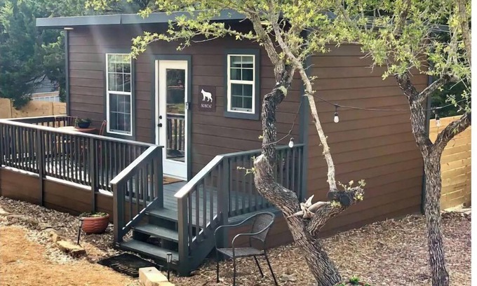 Austin Cabin | Bobcat cabin in 2 acre boutique resort with pool!