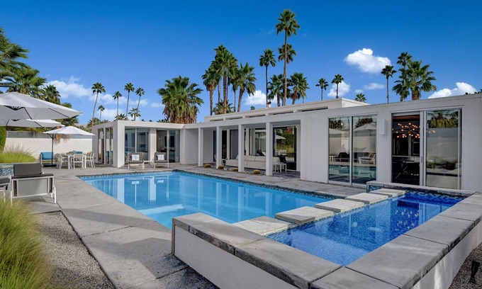 Twin Palms House | Bond House - Architectural Twin Palms!