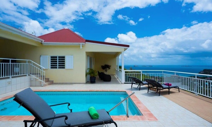 Saint-Jean Villa | Bonjour with 2 bedroom with far ocean and hill view