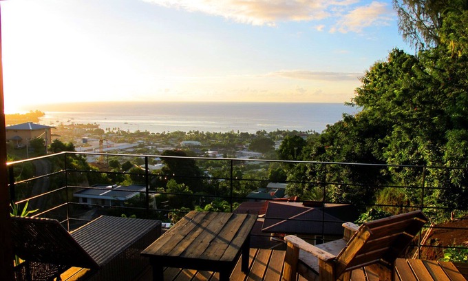 Arue House | Bounty Lodge vacation rentals with panoramic lagoon and ocean views