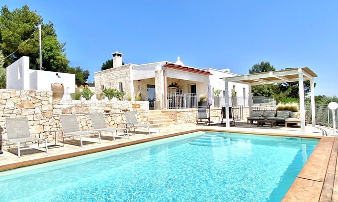 Fasano Villa | Boutique Trullo/Villa. Private pool and outdoor kitchen. Elevated sunset views.